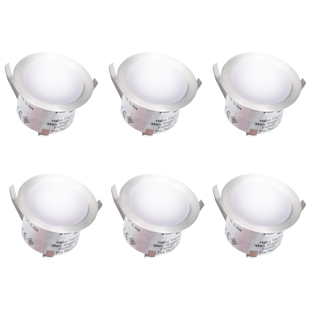 vidaXL Podlahové LED svietidlá 6 ks studené biele