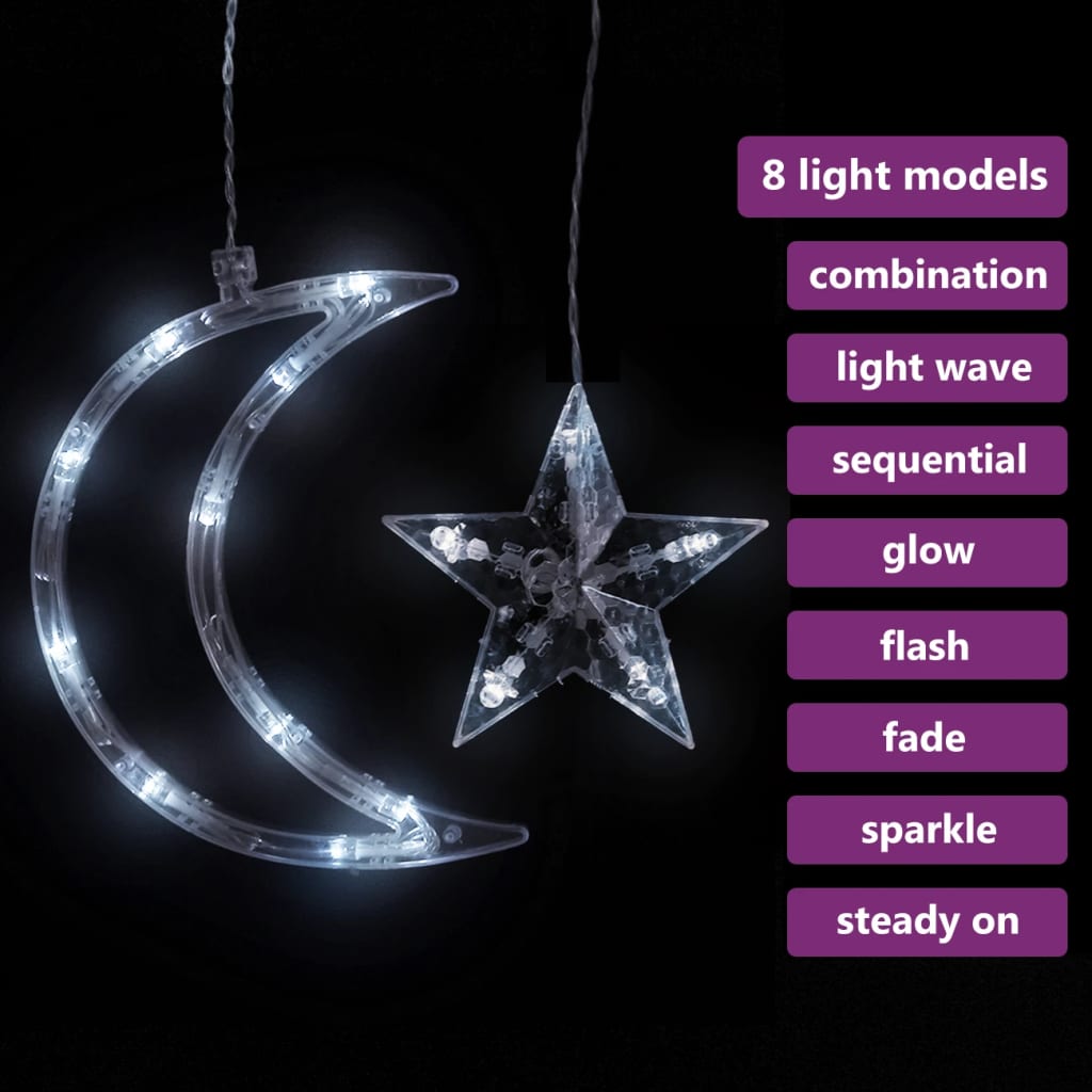vidaXL Rozprávkové svetlá, hviezda a mesiac 138 LED, studená biela