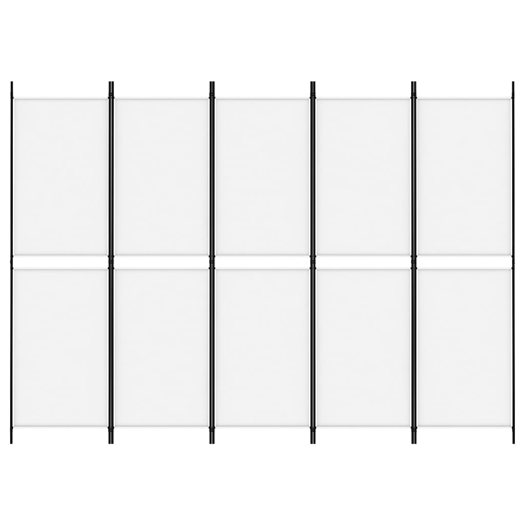 vidaXL 5-panelový paraván biely 250x180 cm látka