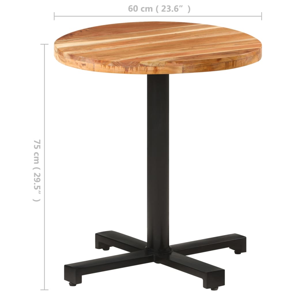 vidaXL Bistro stôl okrúhly Ø70x75 cm akáciový masív