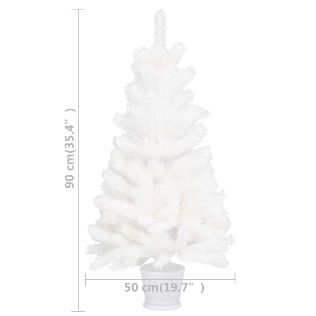 vidaXL Umelý vianočný stromček, realistické ihličie, biely 90 cm