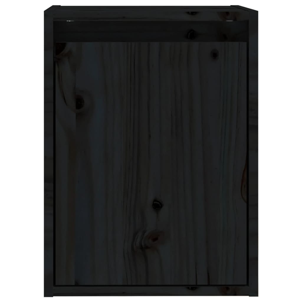 vidaXL Nástenná skrinka čierna 30x30x40 cm masívna borovica