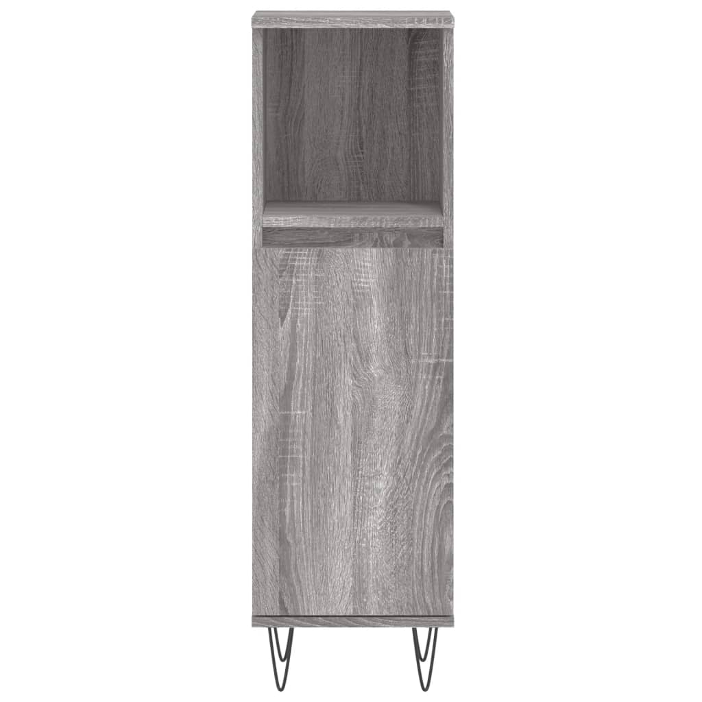 vidaXL 3-dielna sada kúpeľňového nábytku sivá sonoma spracované drevo