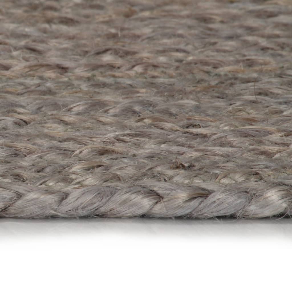 vidaXL Ručne vyrobený koberec sivý 150 cm jutový okrúhly