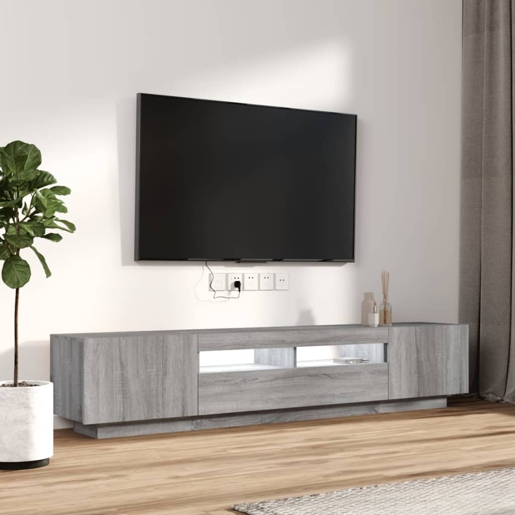 vidaXL 2-dielna súprava TV skriniek s LED sivá sonoma spracované drevo