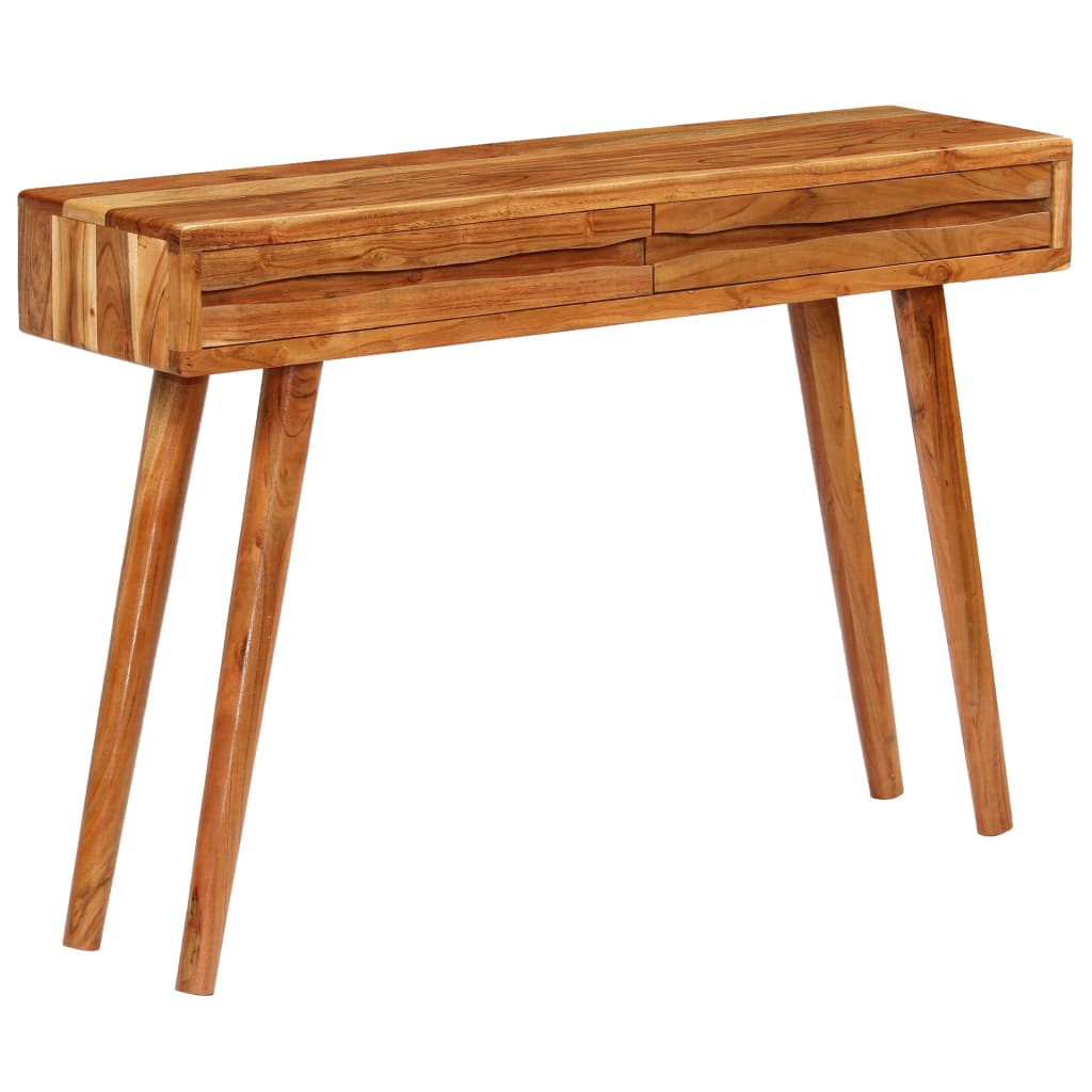 vidaXL Konzolový stolík s vyrezávanými zásuvkami akáciové drevo 118x30x80 cm