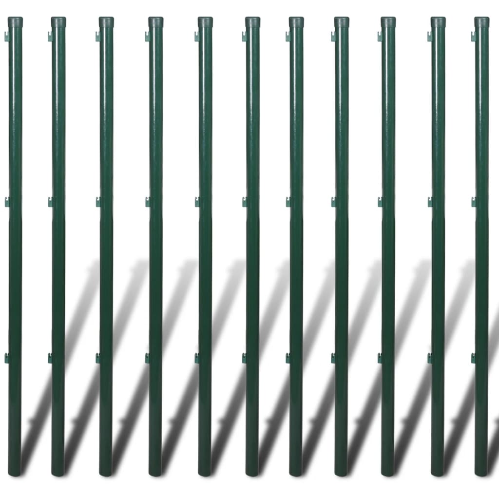 vidaXL Drôtené pletivo+stĺpiky, oceľ 1,5x25 m, zelené