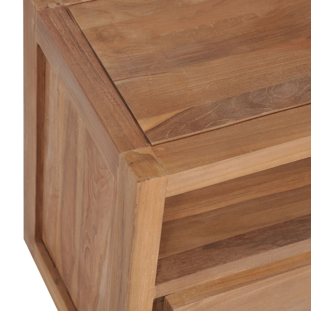 vidaXL TV stolík z teakového dreva s prírodným zakončením 120x30x40 cm