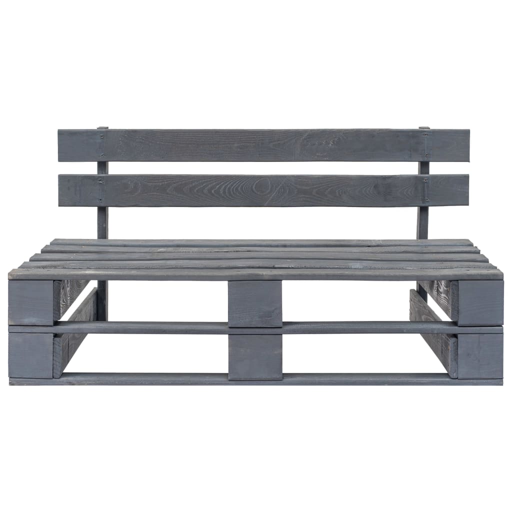 vidaXL Záhradná lavička z paliet, drevo, sivá