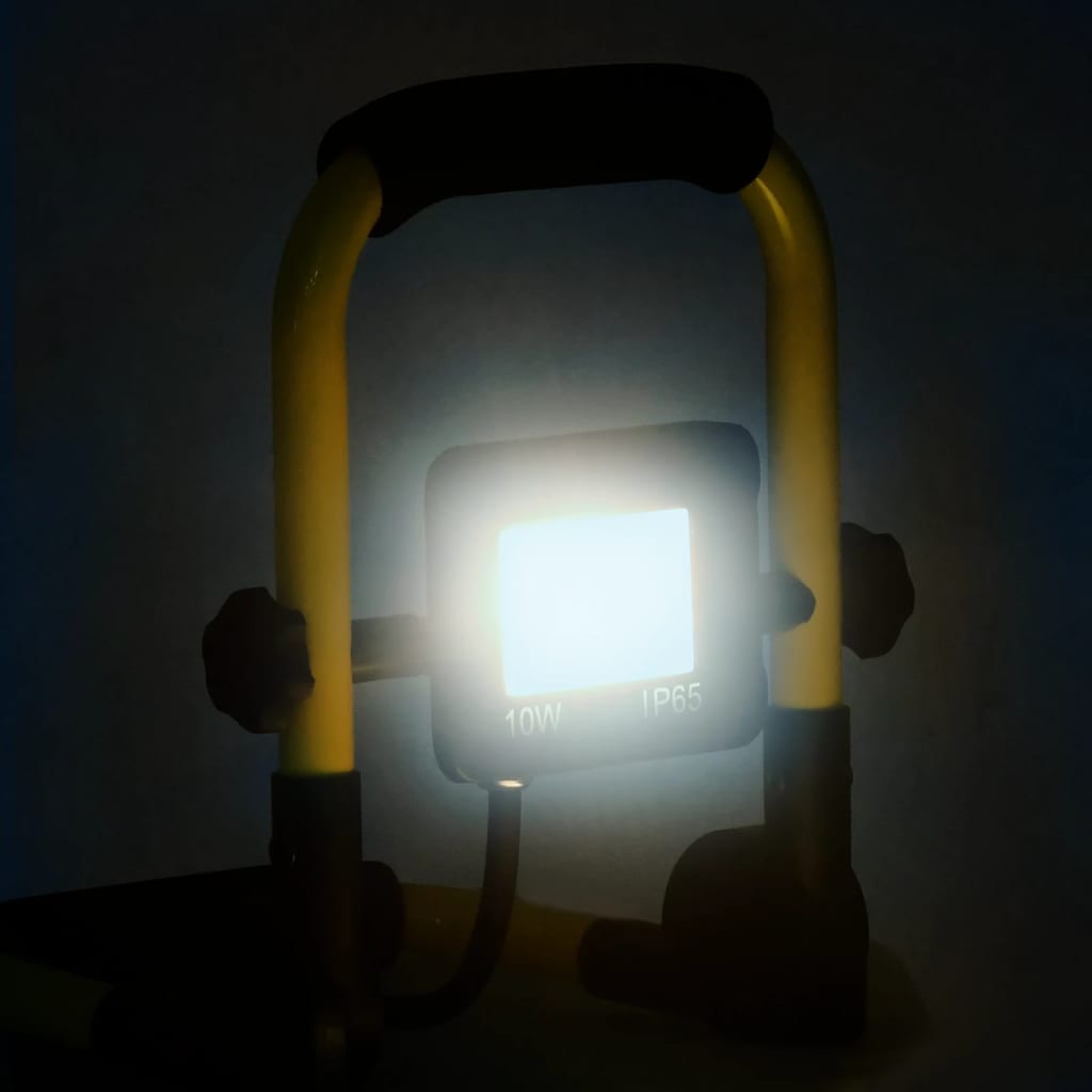 vidaXL LED reflektor s rukoväťou 10 W studené biele svetlo
