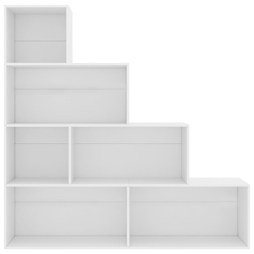 vidaXL Knižnica/deliaca stena, biela 155x24x160 cm, kompozitné drevo