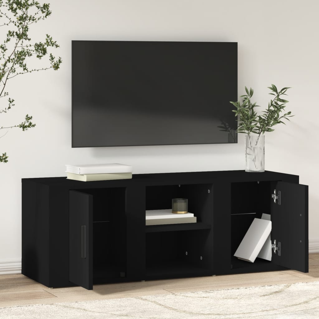 vidaXL TV skrinka čierna 100x31,5x35 cm spracované drevo