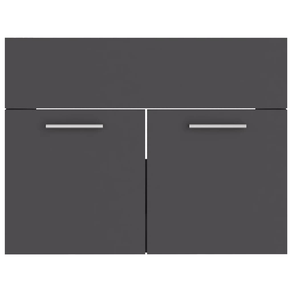 vidaXL Súprava kúpeľňového nábytku sivá drevotrieska