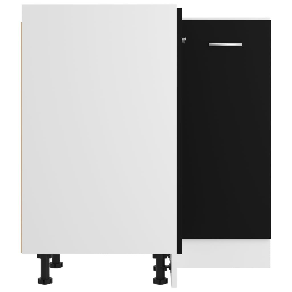 vidaXL Rohová skrinka, čierna 75,5x75,5x81,5 cm, kompozitné drevo