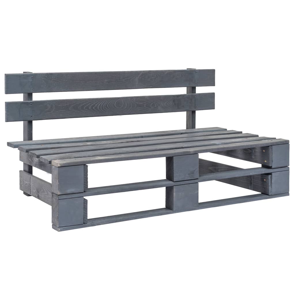 vidaXL Záhradná lavička z paliet, drevo, sivá