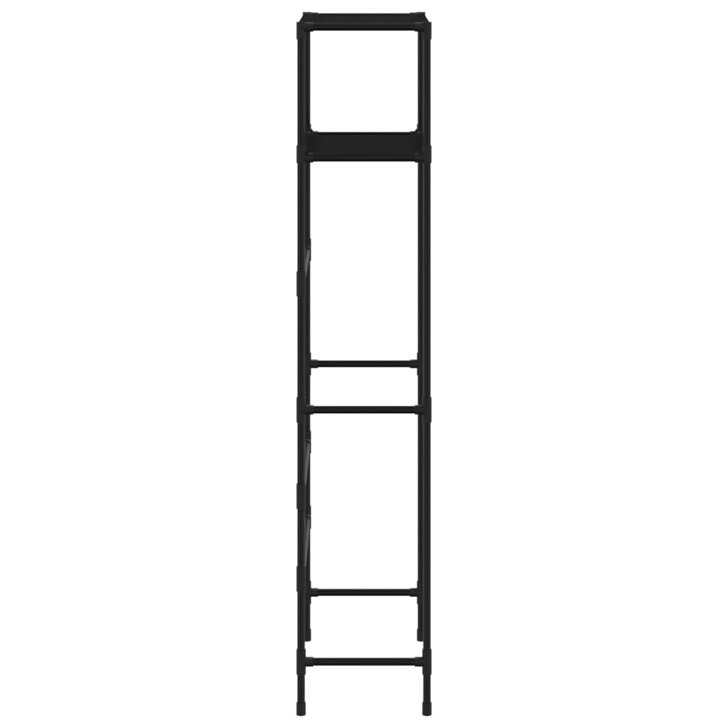 vidaXL 2-poschodový úložný stojan nad WC čierny 53,5x28x143 cm železo