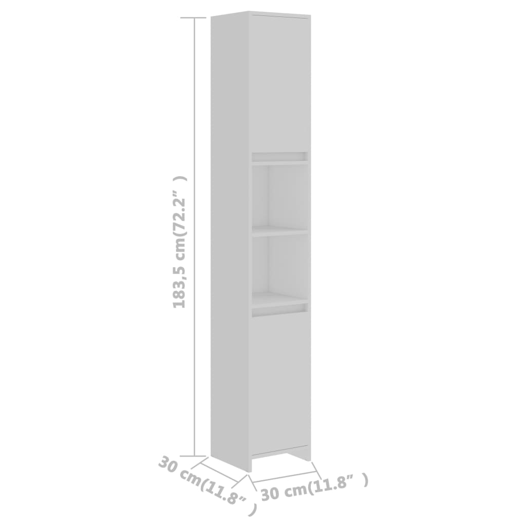 vidaXL 4-dielna súprava kúpeľňového nábytku, biela, drevotrieska