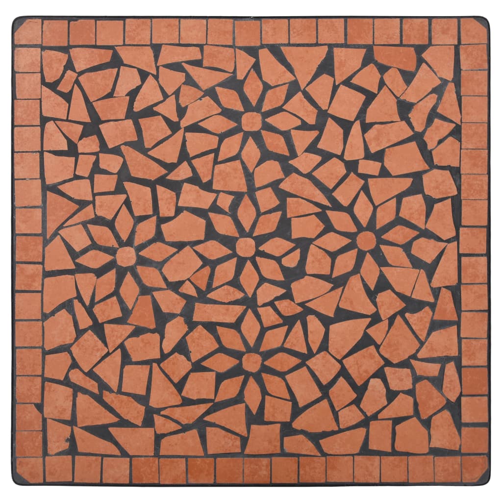 vidaXL Mozaikový bistro stolík, tehlová farba 60 cm, keramika