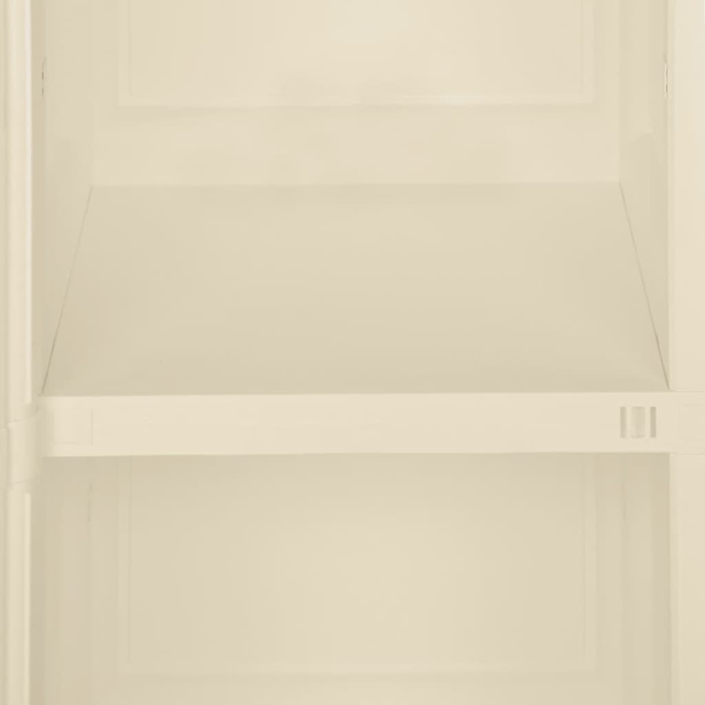 vidaXL Plastová skrinka 40x43x85,5 cm, drevený dizajn, angorská biela