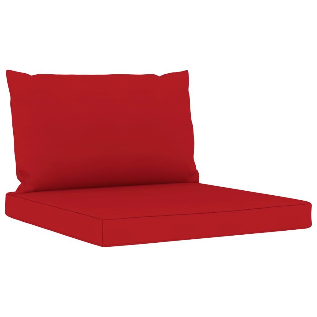 vidaXL 6-dielna záhradná sedacia súprava, červené podložky, borovica
