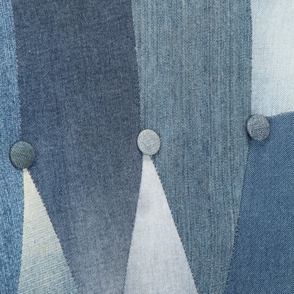 vidaXL Kreslo s podnožkou modré štýl denim patchwork plátno