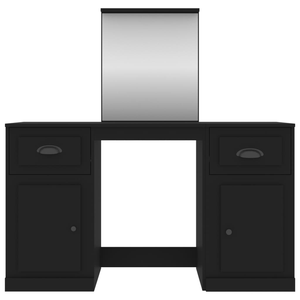 vidaXL Toaletný stolík so zrkadlom čierny 130x50x132,5 cm