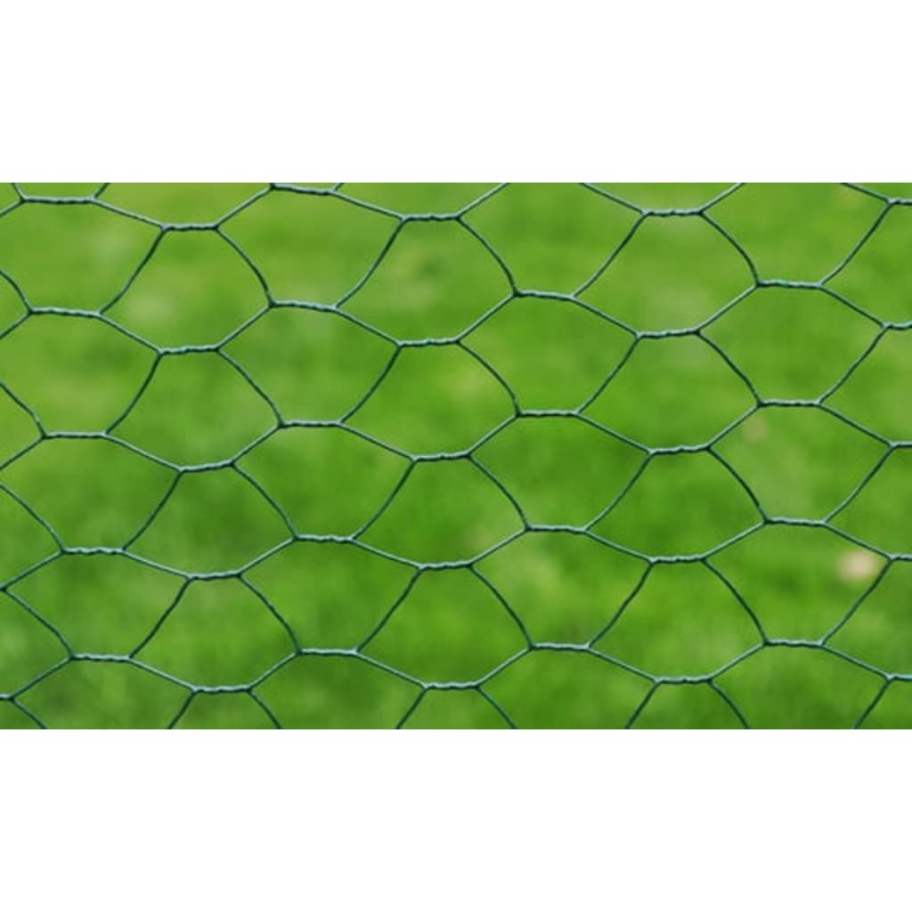 vidaXL Drôtené pletivo, pozinkované a potiahnuté PVC 25x0,75 m, zelené