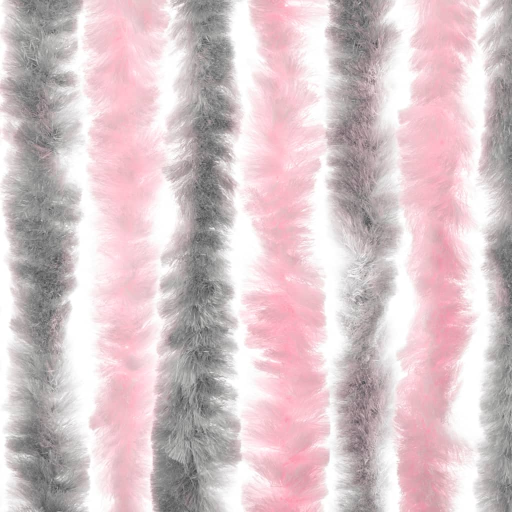 vidaXL Záves proti hmyzu strieborno-sivý a ružový 90x200 cm ženilka