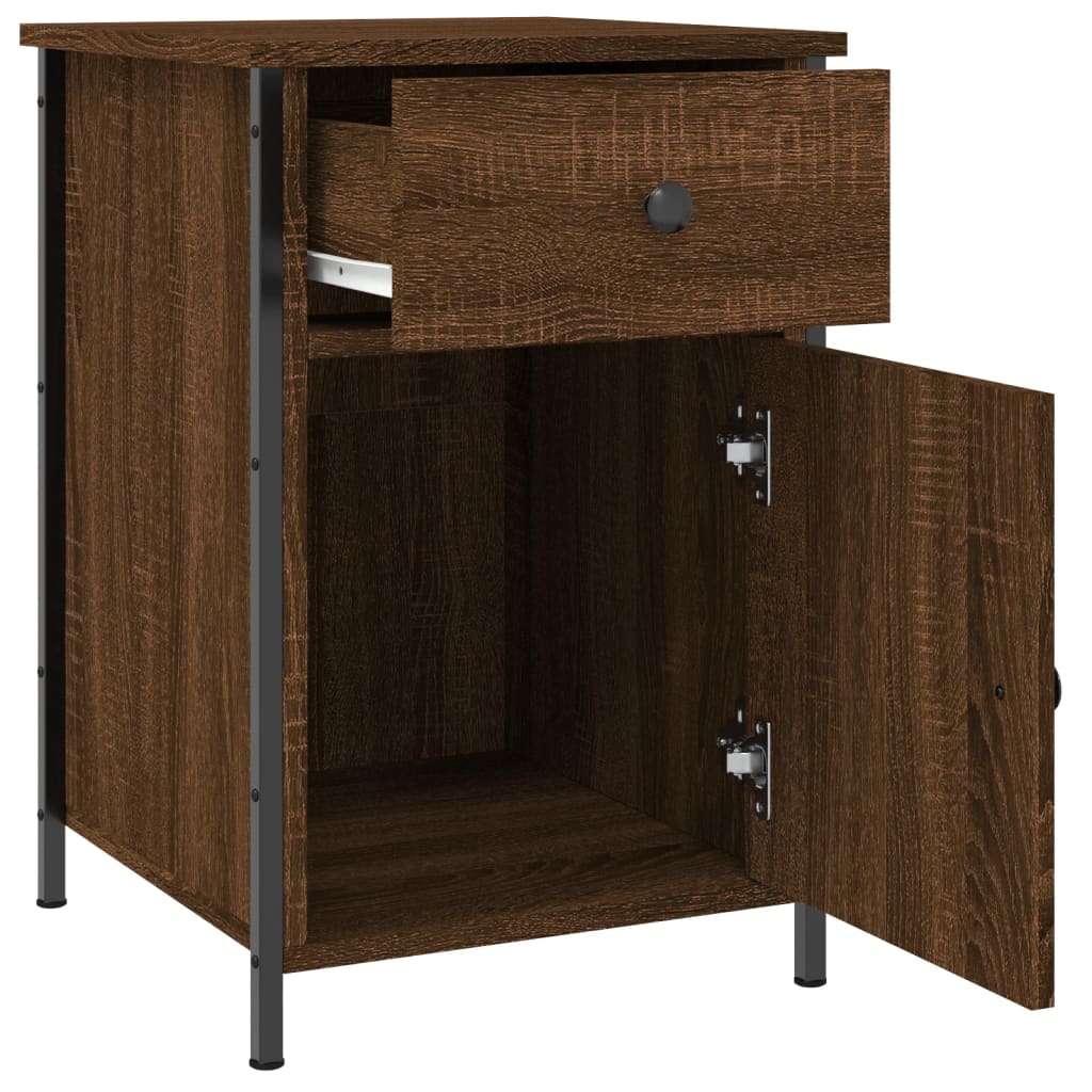 vidaXL Nočný stolík hnedý dub 40x42x60 cm kompozitné drevo