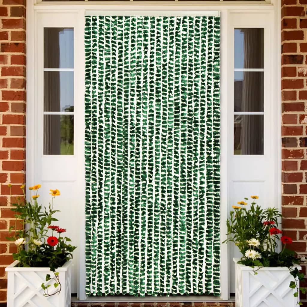 vidaXL Záves proti hmyzu, zelený a biely 56x185 cm, ženilka