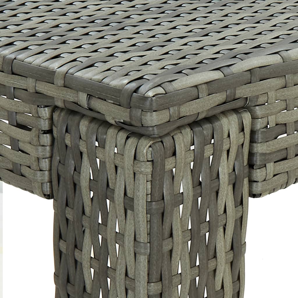 vidaXL Záhradný barový stolík sivý 100x60,5x110,5 cm polyratanový