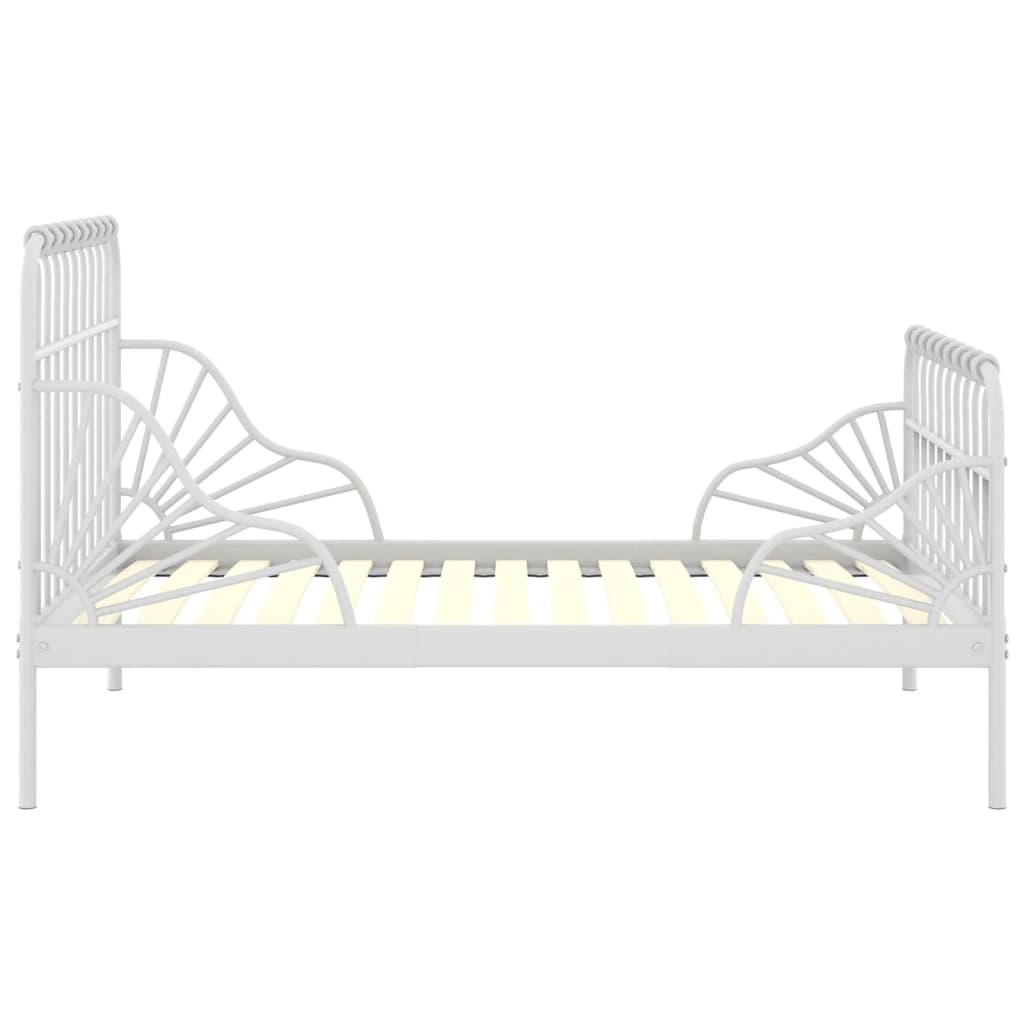vidaXL Rozšíriteľný posteľný rám biely kovový 80x130/200 cm