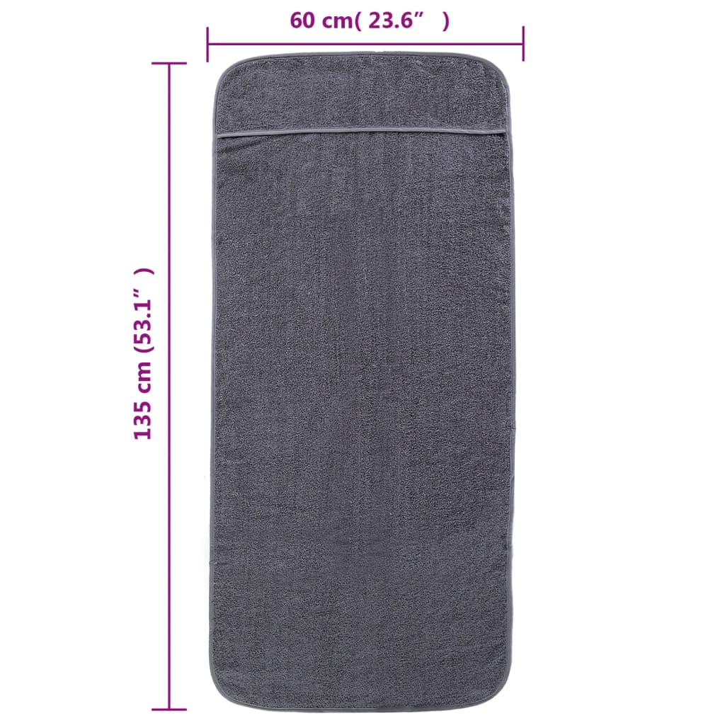 vidaXL Plážové uteráky 2 ks antracitové 60x135 cm látka 400 GSM