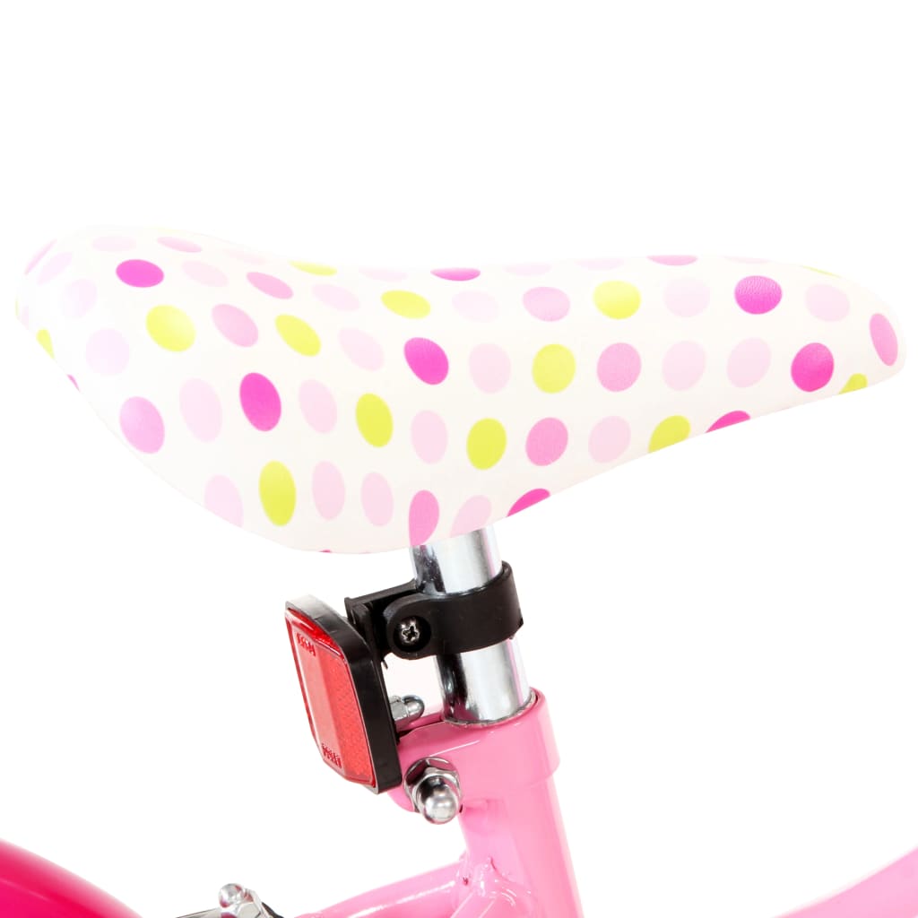 vidaXL Detský bicykel 12 palcový biely a ružový