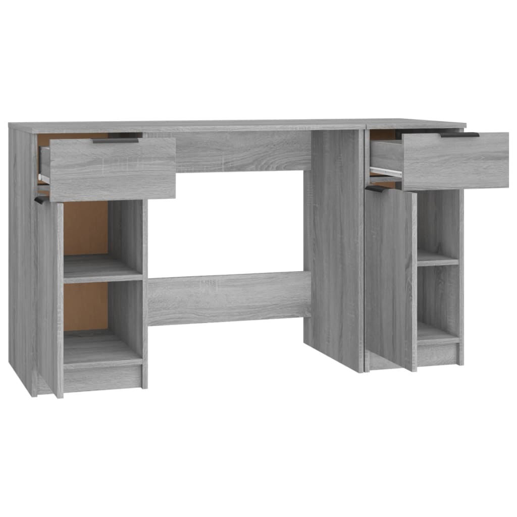 vidaXL Stôl s bočnou skrinkou sivý sonoma spracované drevo