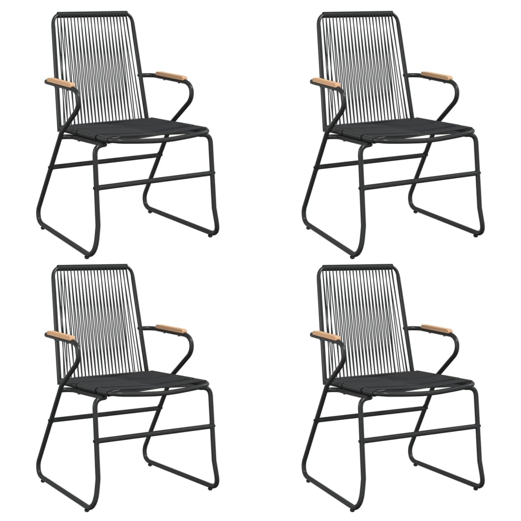 vidaXL Záhradné stoličky 4 ks čierne 58x59x85,5 cm PVC ratan