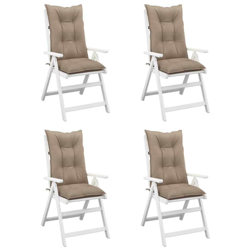 vidaXL Podložky na záhradné stoličky 4 ks, sivohnedé 120x50x7 cm