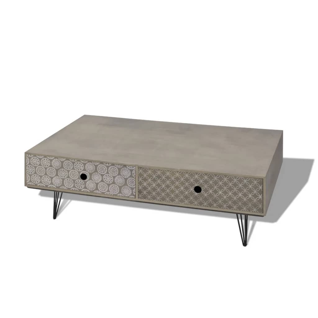 vidaXL Konferenčný stolík, 100x60x35 cm, šedý