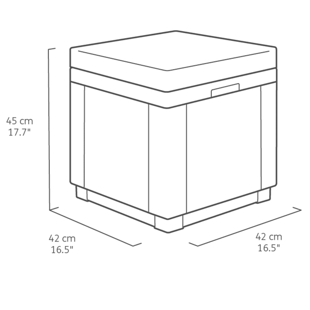 Keter Úložná taburetka v tvare kocky s podložkou, grafitovo sivá