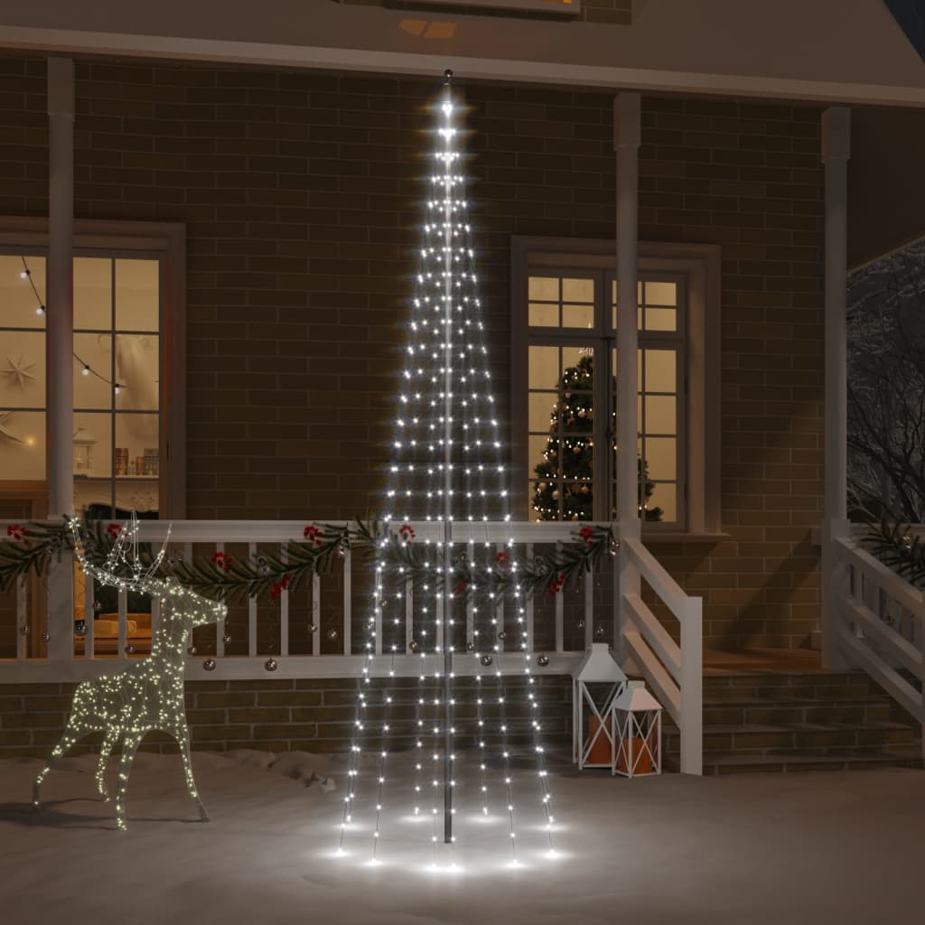 vidaXL Vianočný stromček na stožiari 310 studených bielych LED 300 cm