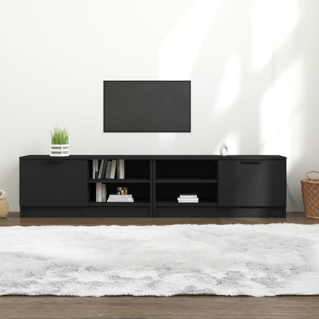 vidaXL TV stolíky 2 ks čierne 80x35x36,5 cm spracované drevo