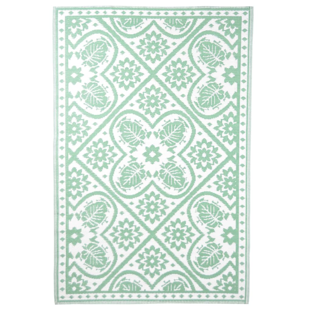Esschert Design Vonkajší koberec 182x122 cm dlaždice zeleno-biele