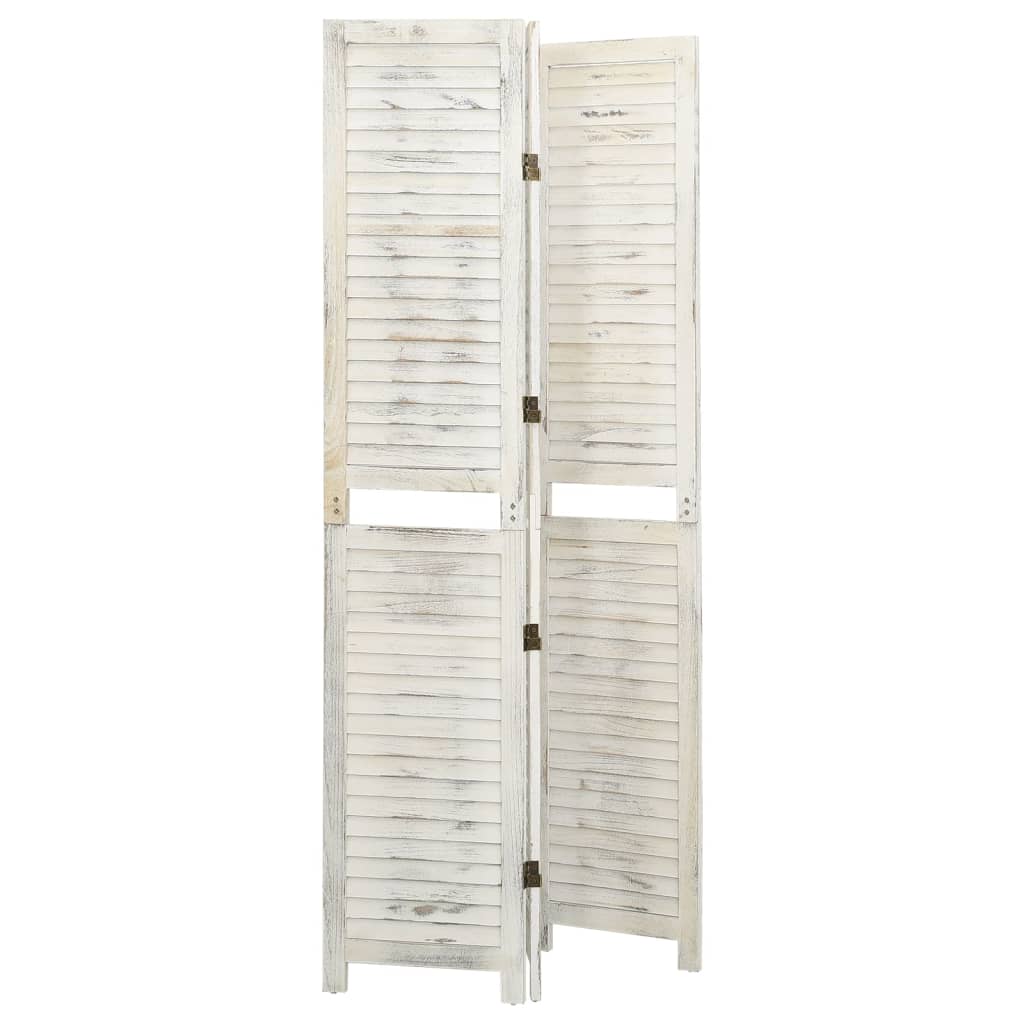 vidaXL 3-panelový paraván starožitný biely 105x165 cm drevený