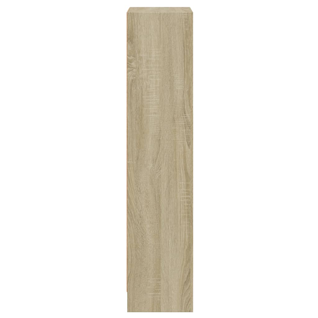 vidaXL Knižnica, 3 police, biela+sonoma 40x24x108 cm, kompozitné drevo