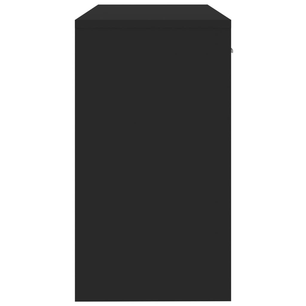 vidaXL Stolík so zásuvkami a skrinkou čierny 100x40x73 cm sprac. drevo