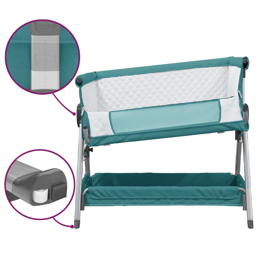 vidaXL Detská posteľ s matracom zelená ľanová látka