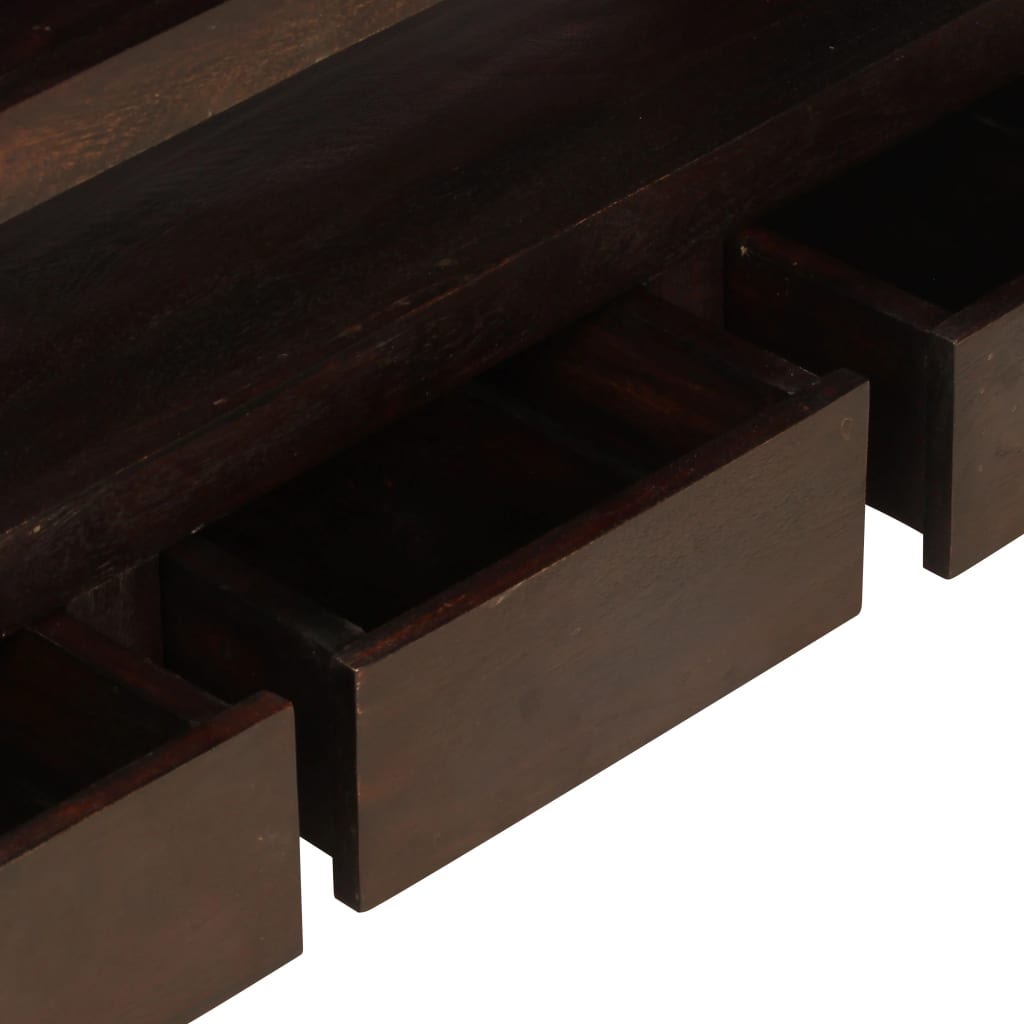 vidaXL TV stolík, masívne akáciové drevo 90x30x55 cm tmavohnedý