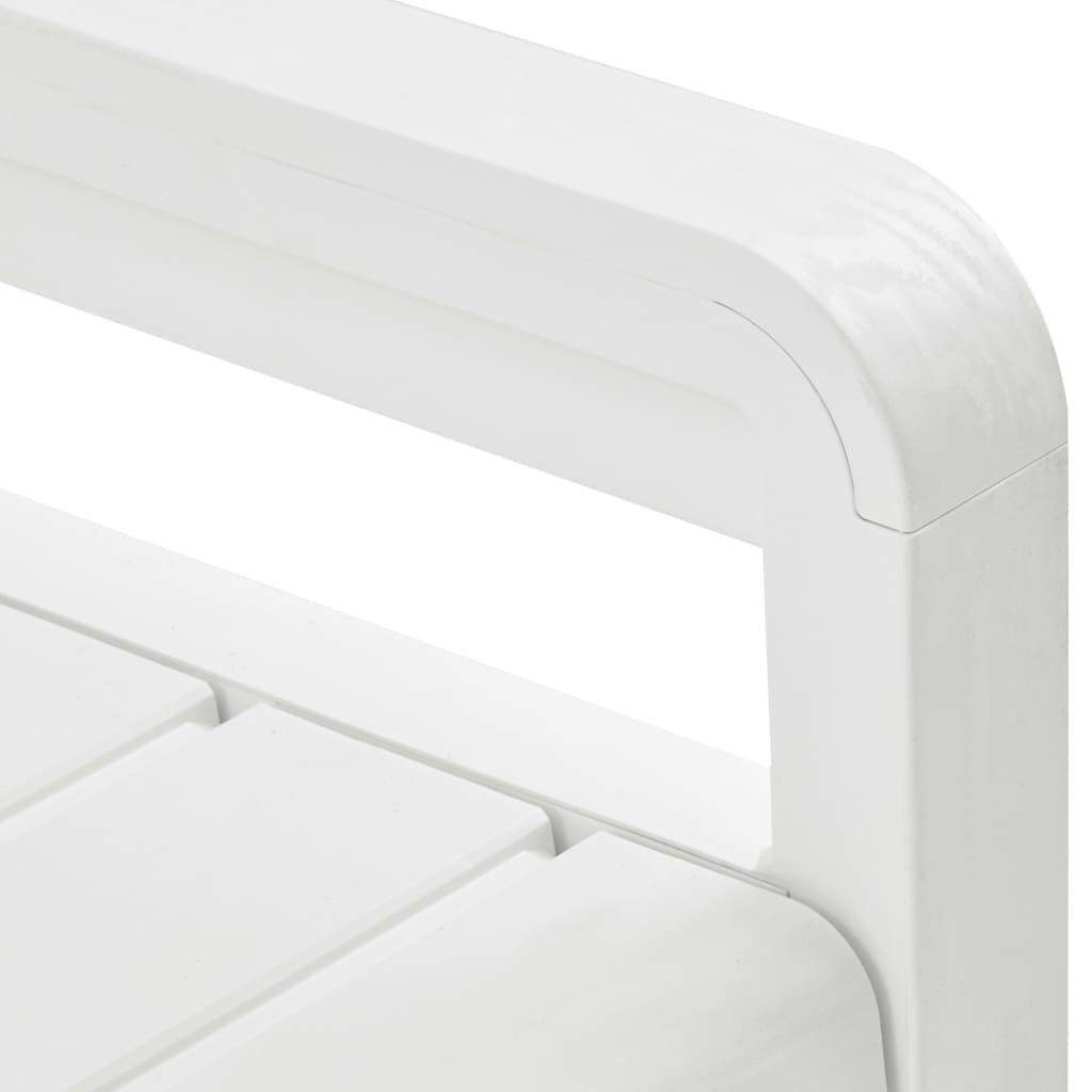 vidaXL Záhradná úložná lavička 132,5 cm plastová biela
