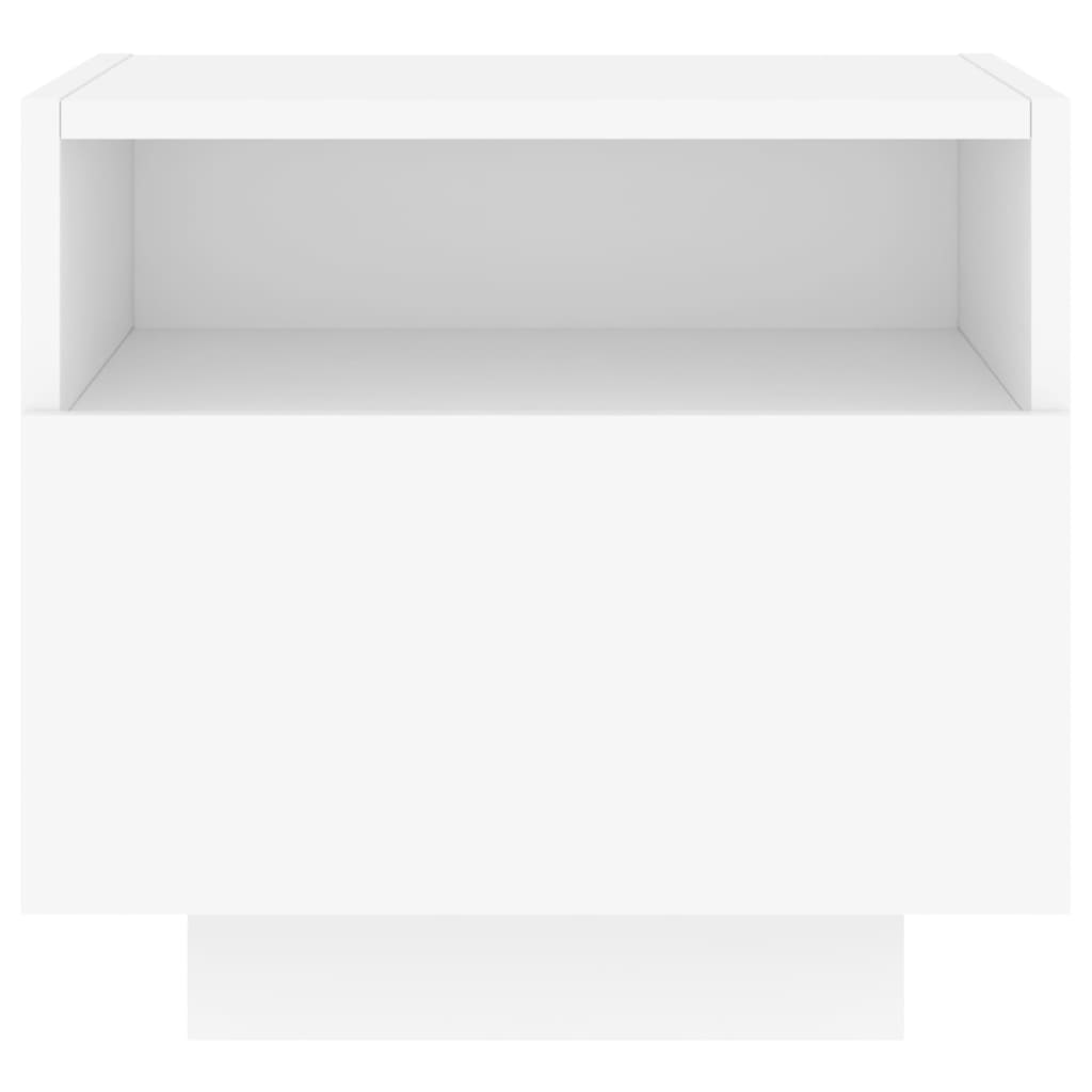 vidaXL Nočné stolíky s LED svetlami 2 ks biele 40x39x37 cm