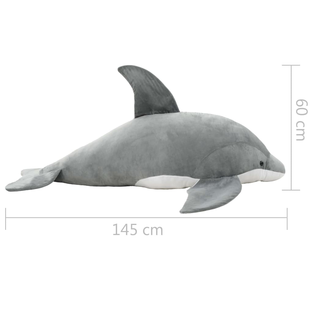 vidaXL Hračka sivý plyšový delfín